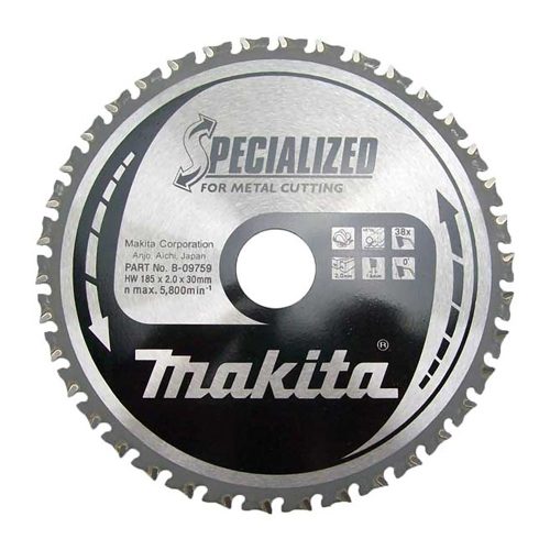 Makita körfűrészlap acélhoz, fémhez 185x30x2mm 38 fog