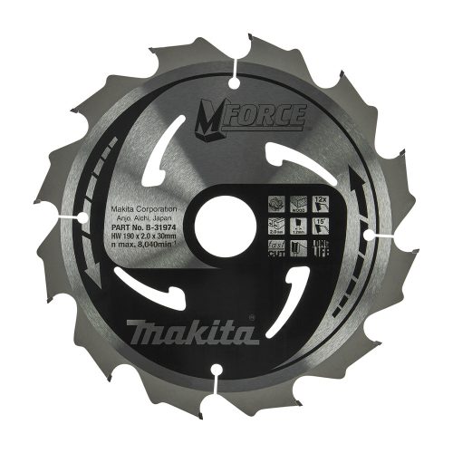 Makita Mforce körfűrészlap fához 190x30x2mm 12 fog