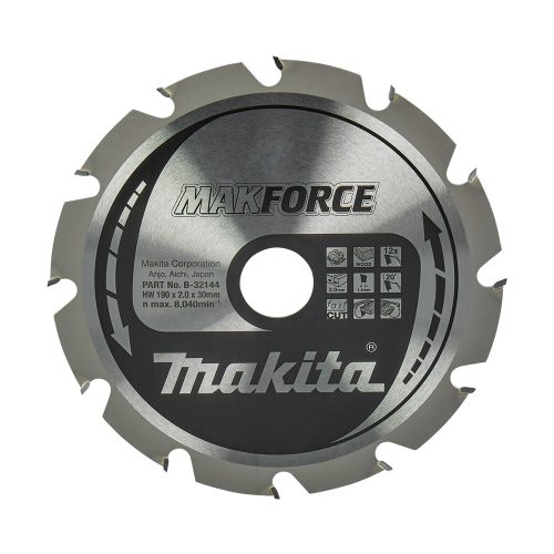 Makita Makforce körfűrészlap fához 190x30x2mm 12 fog