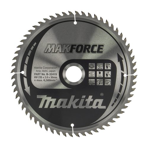 Makita Makforce körfűrészlap fához 235x30x2,8mm 60 fog