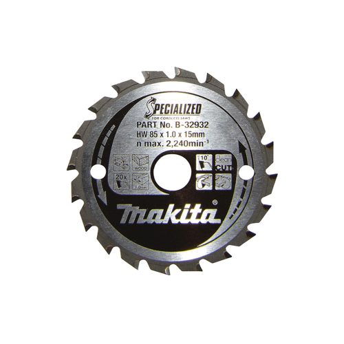 Makita körfűrészlap akkus géppel, fához 85x15x1mm 20 fog