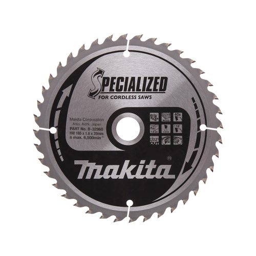 Makita körfűrészlap akkus géppel, fához 165x20x1,6mm 40 fog