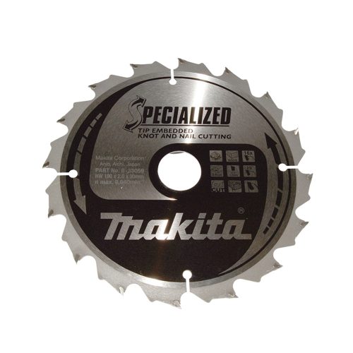 Makita körfűrészlap szöges és csomós fáhóz 190x30x2mm 16 fog