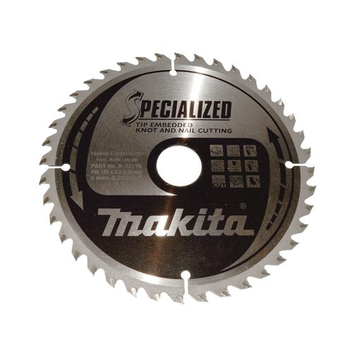 Makita körfűrészlap szöges és csomós fáhóz 185x30x2mm 40 fog