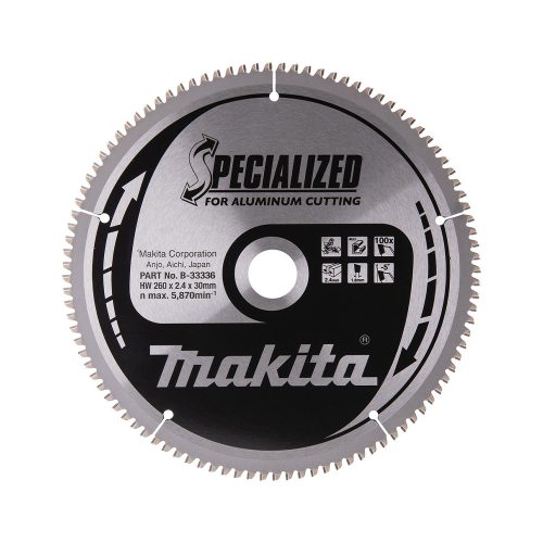 Makita körfűrészlap alumíniumhoz 260x30x2,4mm 100 fog