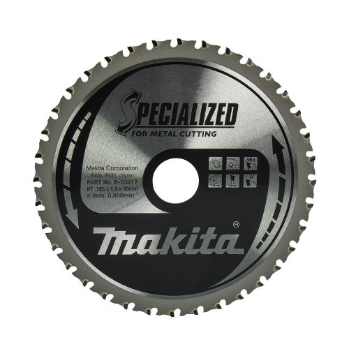 Makita körfűrészlap acélhoz, fémhez 185x30x1,9mm 36 fog