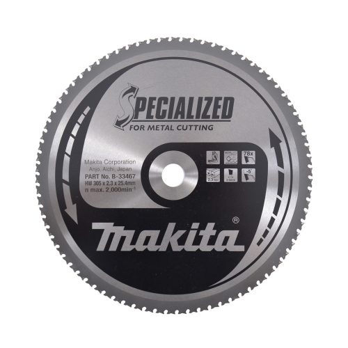 Makita körfűrészlap acélhoz, fémhez 305x25,4x2,3mm 78 fog