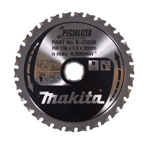 Makita körfűrészlap acélhoz, fémhez 136x20x1,5mm 30 fog