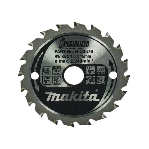 Makita körfűrészlap akkus géppel, fához 85x15x1mm 20 fog