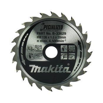   Makita körfűrészlap akkus géppel, fához 136x20x1,5mm 24 fog