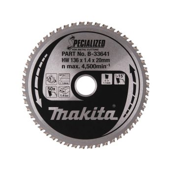 Makita körfűrészlap acélhoz, fémhez 136x20x1,4mm 50 fog