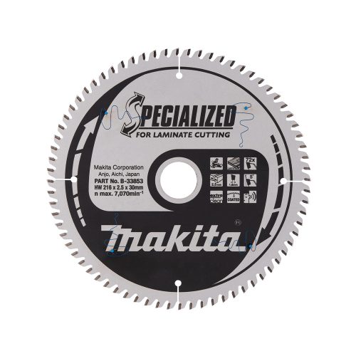Makita körfűrészlap laminált laphoz akkus géppel 216x30x2,5mm 72 fog