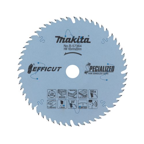 Makita merülő körfűrészlap MDF, laminált anyaghoz 165x20x1,45mm 56 fog
