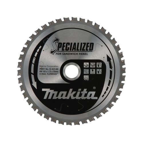 Makita körfűrészlap szendvicspanelhez 165x20x1,75mm 42 fog