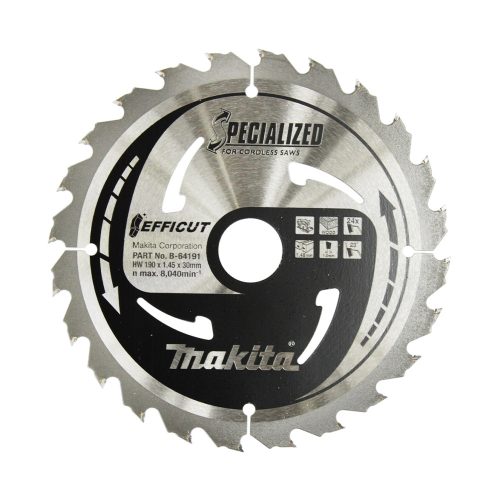 Makita EFFICUT körfűrészlap akkus géppel, fához 190x30x1,4mm 24 fog