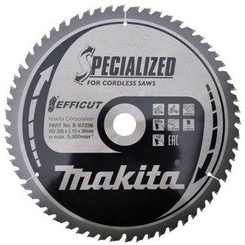   Makita EFFICUT körfűrészlap akkus géppel, fához 305x30x2,15mm 60 fog