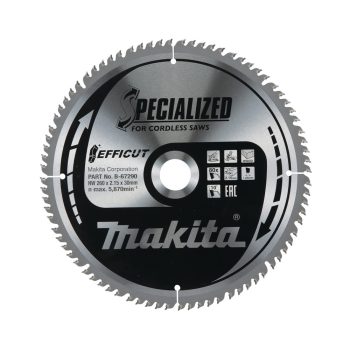  Makita EFFICUT körfűrészlap akkus géppel, fához 260x30x2,15mm 80 fog