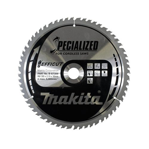 Makita EFFICUT körfűrészlap akkus géppel, fához 305x30x2,15mm 60 fog