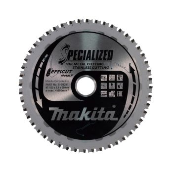   Makita EFFICUT körfűrészlap akkus géppel, rozsdamentes acélhoz, fémhez 150x20x1,1mm 48 fog