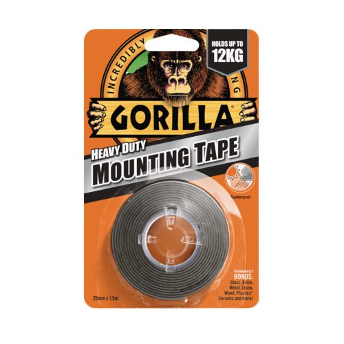 Gorilla Heavy Duty Mounting Black Tape kétoldalas ragasztószalag, fekete 25,4mmx1,52m (BAD-3044201)