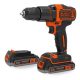 Black+Decker akkus fúró-csavarozó BDCDC18K1B-QW 18V 2x1,5Ah