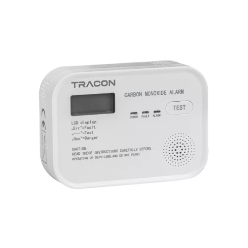 Tracon szén-monoxid (CO) érzékelő 4,5 VDC (3×1,5V AA), >85 dB