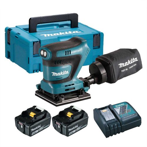 Makita akkus rezgocsiszoló 112x102mm, DBO480RTJ, 18V LXT Li-ion, 2x5,0Ah