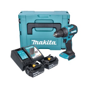   Makita akkus fúró-csavarbehajtó 18V, DDF490RFJ, 2 x 3.0 Ah Li-ion akkumulátor, töltő, MAKPAC