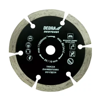 Dedra gyémánttárcsa 89x10x1,2x1,8x7x6T a DED7049-hez