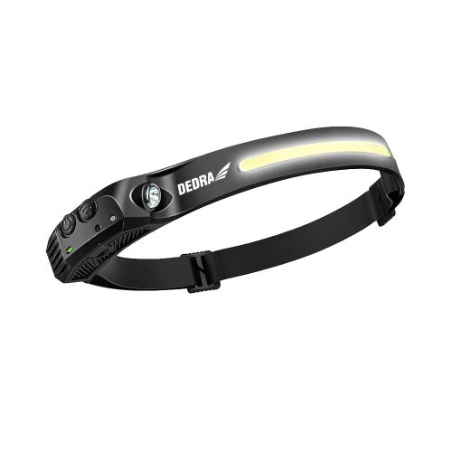 Dedra fejlámpa - fejpánt 300lm, reflektor 105lm, mozgásérzékelő, akkumulátor 800mAh