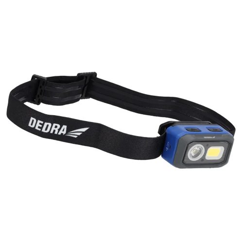 Dedra fejlámpa 500lm, mozgásérzékelő, akkumulátor 1000mAh/3xAAA