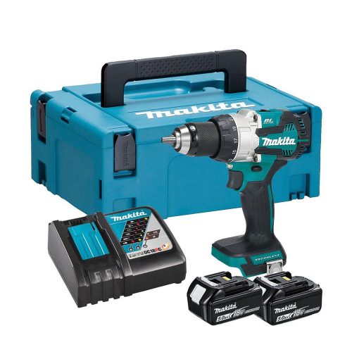 Makita akkus ütvefúró-csavarbehajtó MakPac kofferban DHP489RTJ 18V LXT Li-Ion BL 110Nm 2x5.0Ah