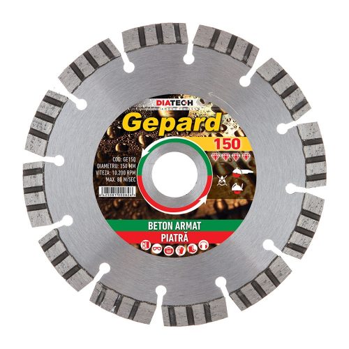 Diatech Gepard gyémánt vágótárcsa 150x22,2x10mm