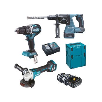   Makita akkus gépszett 18V LTX Li-ion BL DHP484+DHR243+DGA513+3x5,0Ah MP2,4