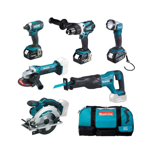 Makita akkus gépszett (DHP458+DGA452+DJR186+DSS610+DTD152+DML802+3xBL1850B +DC18RC)
