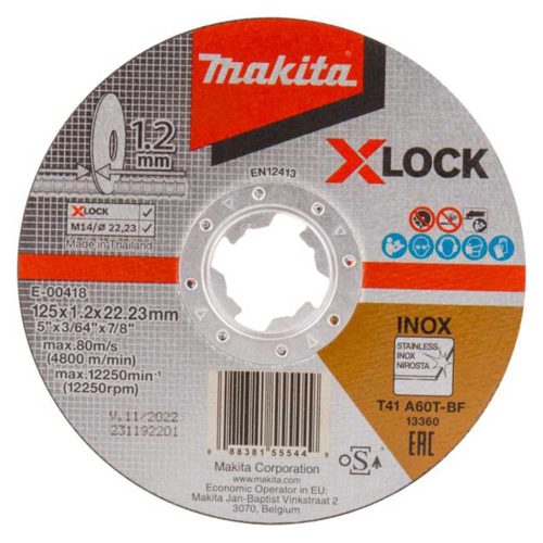 Makita X-LOCK vágókorong inox 125x1.2mm A60T