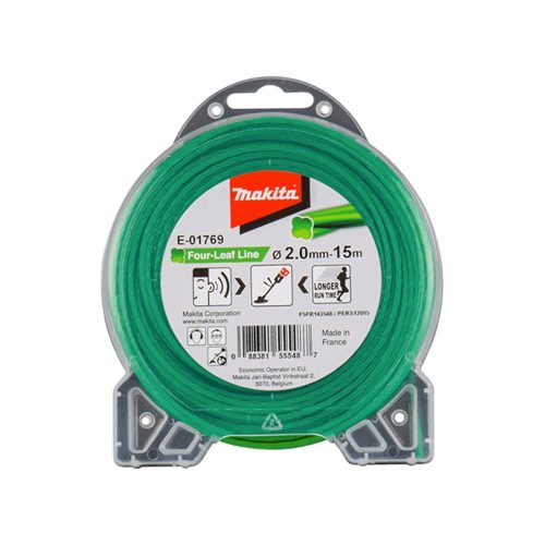 Makita négylevelu damil zöld, 2,0mm 15m