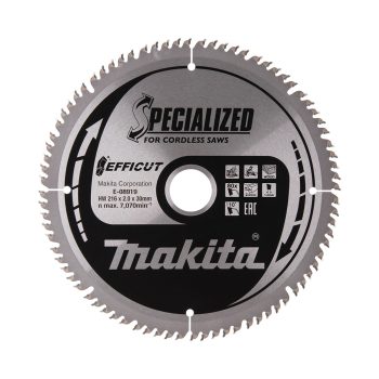   Makita EFFICUT körfűrészlap akkus géppel, fához 216x30x2mm 80 fog