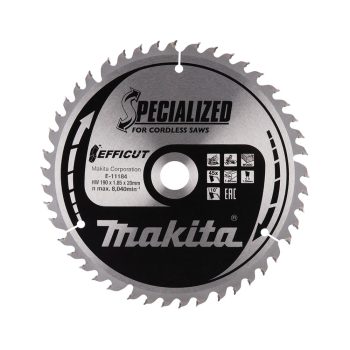   Makita EFFICUT körfűrészlap akkus géppel, fához 190x20x1,85mm 45 fog