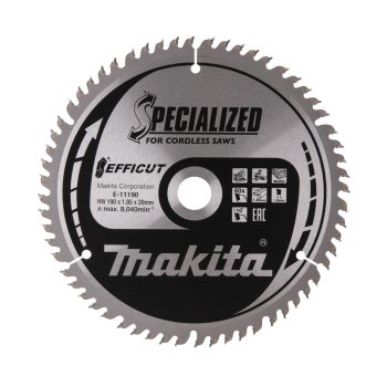   Makita EFFICUT körfűrészlap akkus géppel, fához 190x20x1,85mm 60 fog