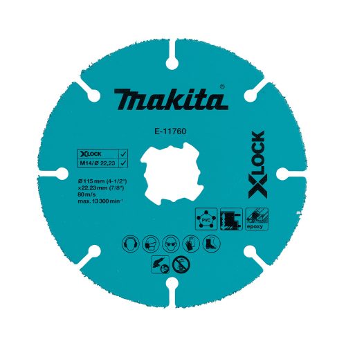 Makita 115 mm-es X-LOCK karbidszemes tárcsa PVC, EPOXY