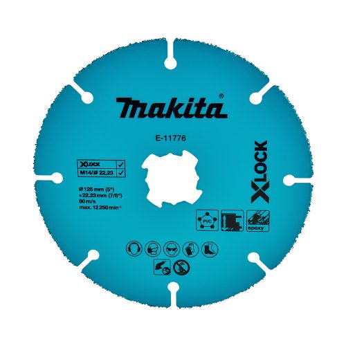 Makita 125 mm-es X-LOCK karbidszemes tárcsa PVC, EPOXY