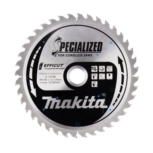 Makita EFFICUT merülő körfűrészlap 165x20mm Z40 KOMPOZIT