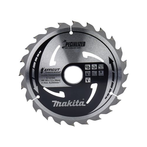 Makita EFFICUT körfűrészlap akkus géppel, kompozithoz 185x30x1,5mm 24 fog