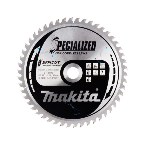 Makita EFFICUT körfűrészlap akkus géppel, kompozithoz 190x30x1,85mm 50 fog