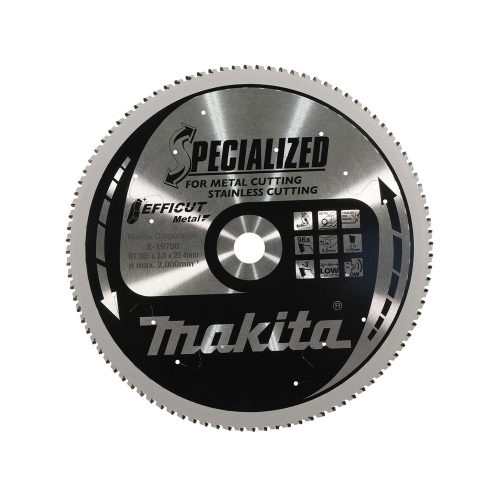 Makita EFFICUT körfűrészlap akkus géppel, rozsdamentes acélhoz, fémhez 305x25,4x2mm 96 fog