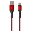 Energizer töltőkábel USB-C 2M piros textil borítás