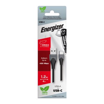 Energizer töltőkábel USB-C 2.0 1.2M fekete/szürke