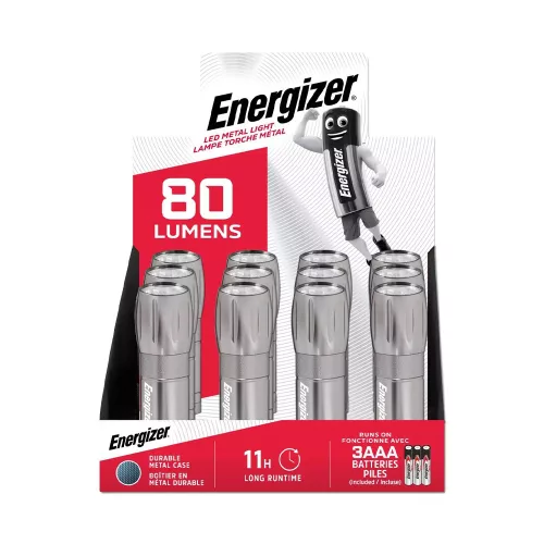 Energizer Compact Metal elemlámpa (12db/Kínáló), 3xAAA elemet tartalmaz