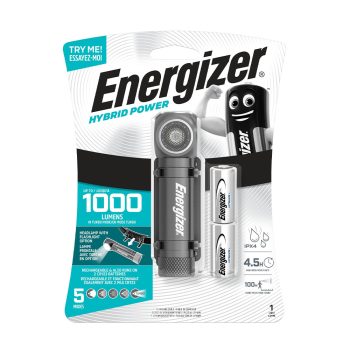 Energizer fejlámpa Hybrid + 2x123 + 1x18650 akku